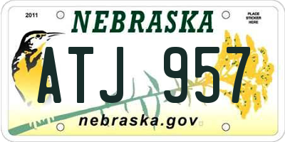 NE license plate ATJ957