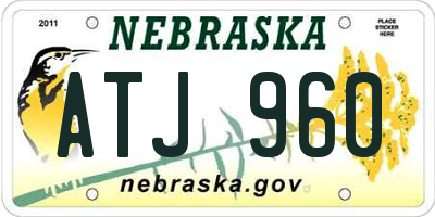 NE license plate ATJ960