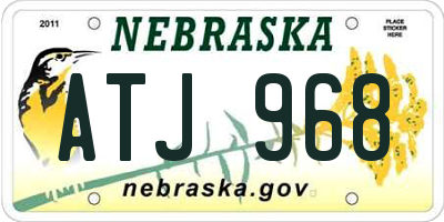 NE license plate ATJ968