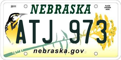 NE license plate ATJ973