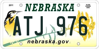 NE license plate ATJ976