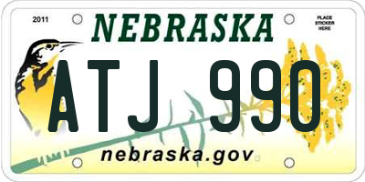 NE license plate ATJ990