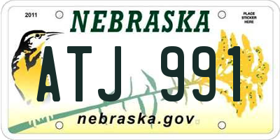 NE license plate ATJ991