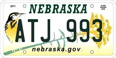 NE license plate ATJ993