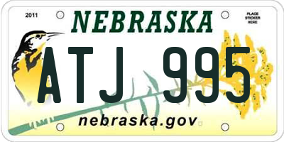 NE license plate ATJ995