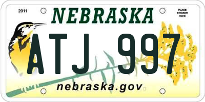 NE license plate ATJ997