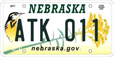 NE license plate ATK011
