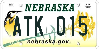 NE license plate ATK015