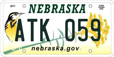NE license plate ATK059