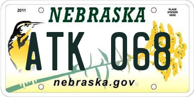 NE license plate ATK068