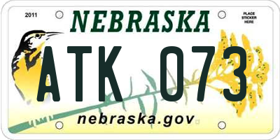 NE license plate ATK073