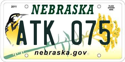 NE license plate ATK075