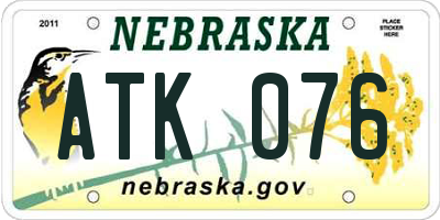 NE license plate ATK076