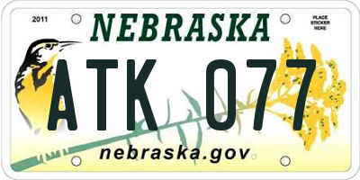 NE license plate ATK077