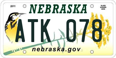 NE license plate ATK078