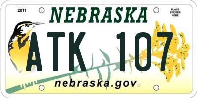 NE license plate ATK107