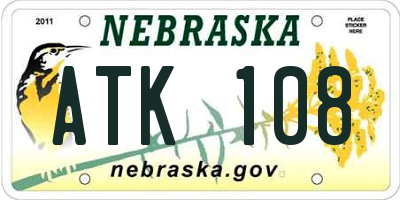 NE license plate ATK108
