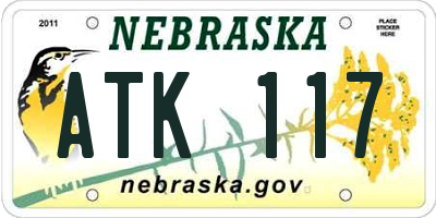 NE license plate ATK117