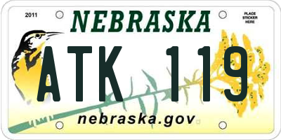 NE license plate ATK119