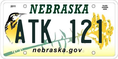 NE license plate ATK121