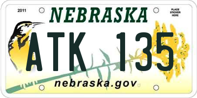 NE license plate ATK135