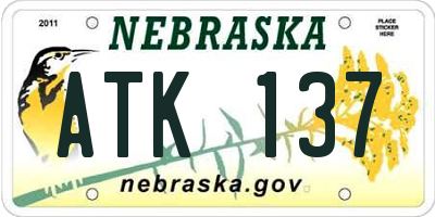 NE license plate ATK137