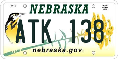 NE license plate ATK138