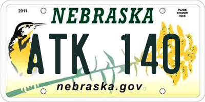 NE license plate ATK140