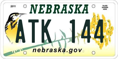 NE license plate ATK144