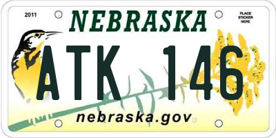 NE license plate ATK146