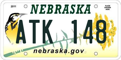 NE license plate ATK148
