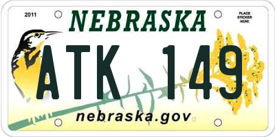 NE license plate ATK149