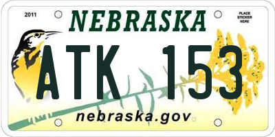 NE license plate ATK153