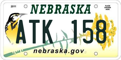 NE license plate ATK158