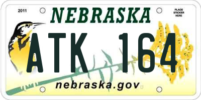 NE license plate ATK164
