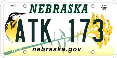 NE license plate ATK173