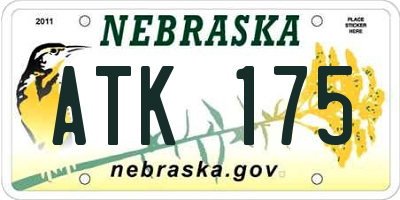 NE license plate ATK175