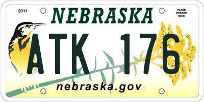 NE license plate ATK176