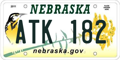 NE license plate ATK182