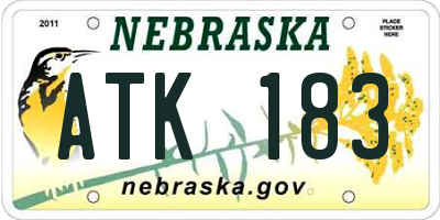 NE license plate ATK183