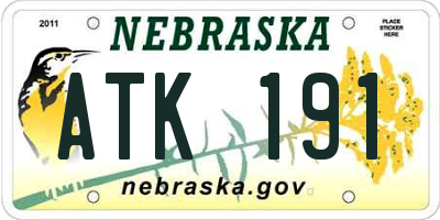NE license plate ATK191