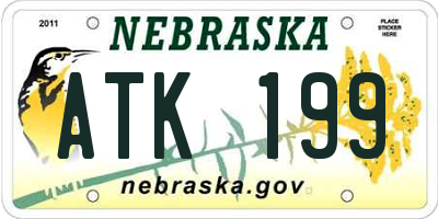 NE license plate ATK199