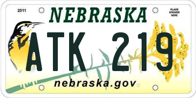 NE license plate ATK219