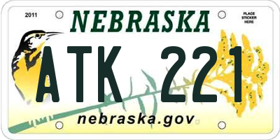 NE license plate ATK221