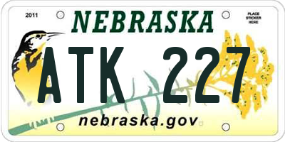 NE license plate ATK227