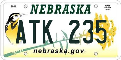 NE license plate ATK235