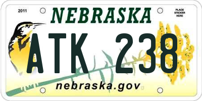 NE license plate ATK238