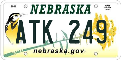 NE license plate ATK249