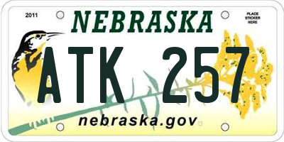 NE license plate ATK257