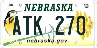 NE license plate ATK270